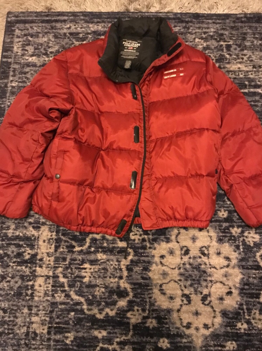 Polo Jeans Ralph Lauren Company Red Down Puffer Jacket Men's XXL