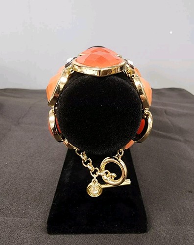 Dana Buchman Armband goldfarben orange Koralle facettierte Strasssteine - Bild 5 von 12
