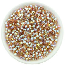 Preciosa Bicones Topaz AB2X 3mm, 4mm, 6mm Crystal Bicones