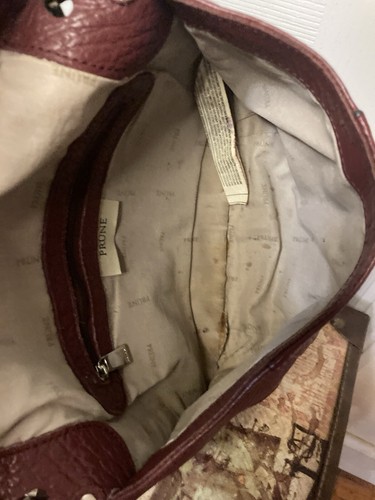 Prune Leather BURGANDY Flap Magnetic Closure SHOULDERBAG - Picture 6 of 8