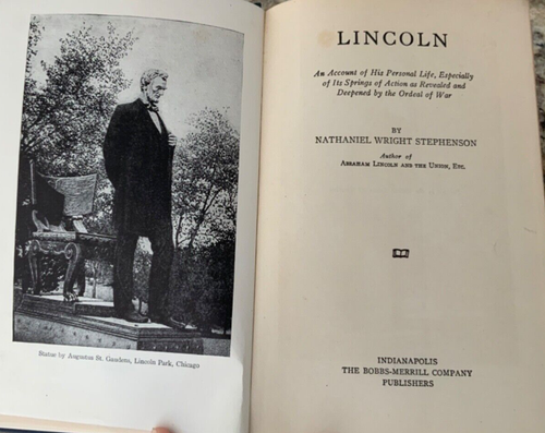 1922 Lincoln Nathaniel W Stephenson Bobbs Merrill HC - Bild 4 von 9