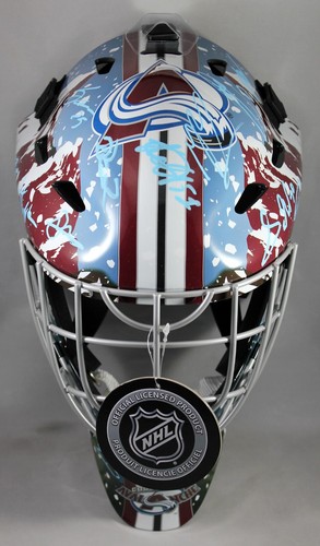 COLORADO AVALANCHE 2024-25 TEAM SIGNED GOALIE HELMET MASK RANTANEN TOEWS +COA - Picture 3 of 4