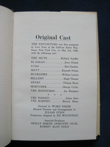 THE FANTASTICKS by TOM JONES & HARVEY SCHMIDT - 1st Edition & Printing in Jacket - Picture 4 of 7
