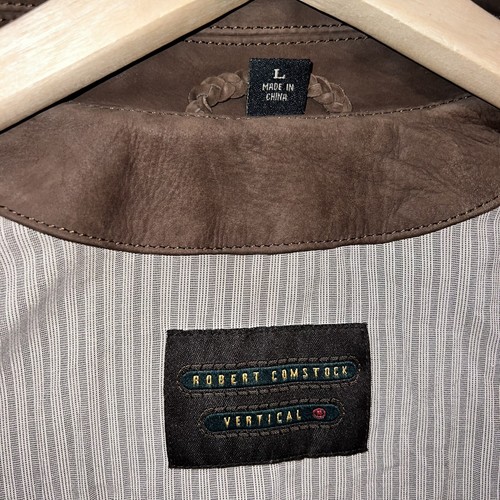 HERREN ROBERT COMSTOCK VERTIKALE BABY KALBSNUBUKLEDER DESIGNER JACKE GRÖSSE LARGE - Bild 11 von 16