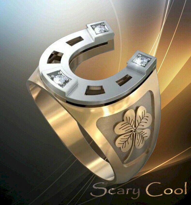 New Horse Shoe Lucky Four Leaf Clover Mens Womens Gothic New Horse Shoe Lucky Four Leaf Clover Mens Womens Gothic