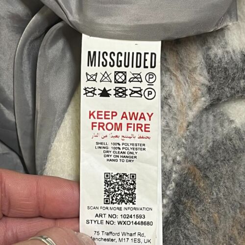 Women’s Misguided Checked Shirt Trucker Jacket Size 14 Grey (ITN-85) - Picture 4 of 7