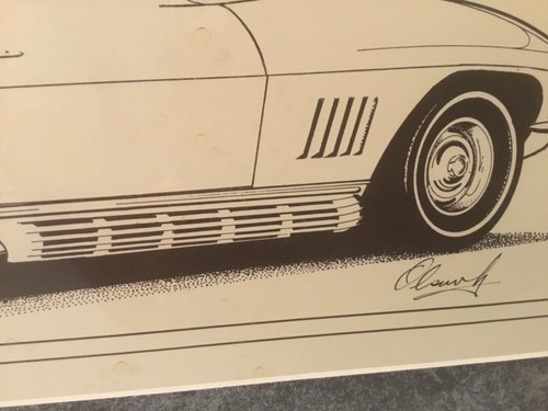 Corvette Sting Ray 1967 collectors Print Framed /Matted OUTSTANDING - Picture 2 of 2