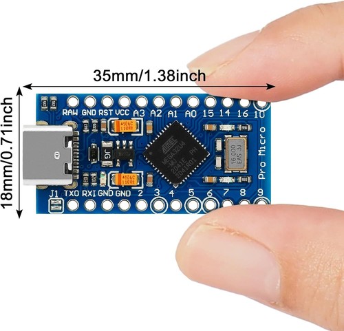 3 pezzi Pro Micro ATmega32U4 5V USB Mini scheda di connessione 5V 16MHz per Arduino IDE - Foto 3 di 9