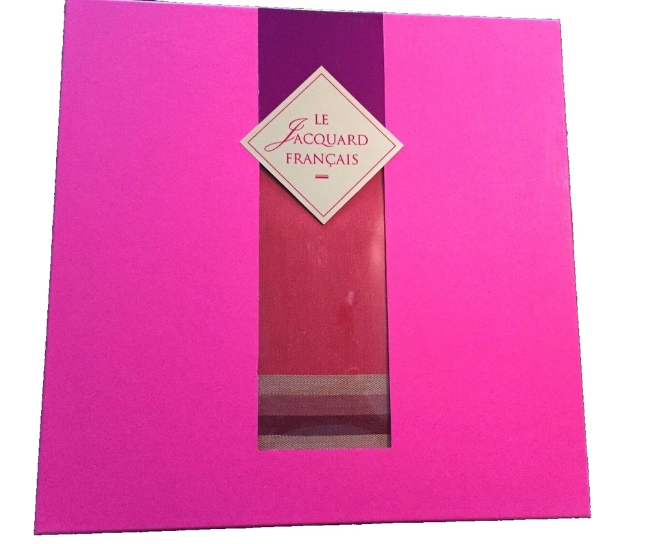 Le Jacquard Francais Table Runner 22 X 106 CASTEL AMARANTHE Red/OrangLinenCotton - Image 3 of 4