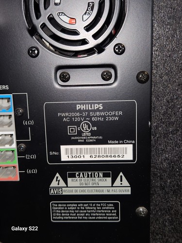 Philips PWR2006-37 Subwoofer/DVD Sistema Home Theater CONDIZIONI USATE - Foto 4 di 9