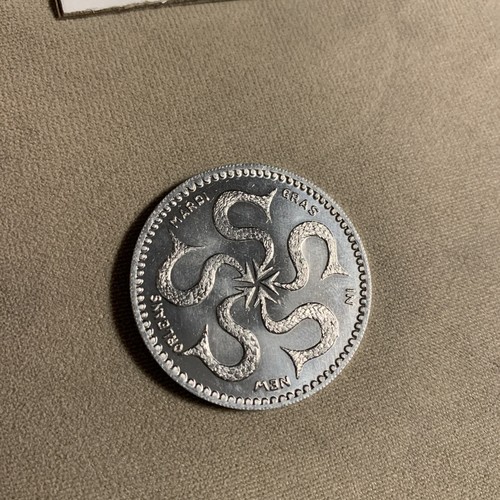 Krewe satan devil rare plain aluminum Mardi Gras Doubloon Nola Rare 10 Ga - Picture 2 of 2