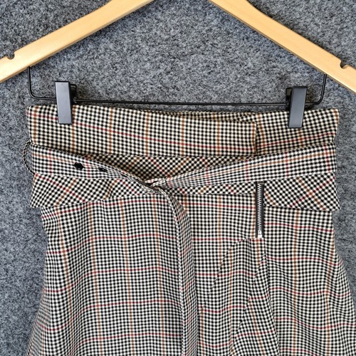 Zara Womens Mini Skirt Size XS Extra Small Grey Check Belt - Picture 3 of 9