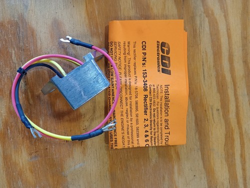 CDI ELECTRONICS RECTIFIER 153-3408 REPLACES JOHNSON EVINRUDE 580795 MARINE BOAT - Picture 2 of 6