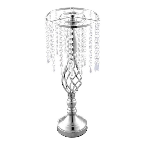 Metal Candlestick Holders Centerpiece Table Wedding Decoration Crystal Pendant - Picture 9 of 21