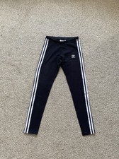 Damengröße 8 schwarz & weiß Retro Adidas Trainingsleggings