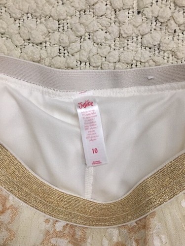 Justice Girls Tulle Lace Skort Skirt * 10 * Cream Gold * EUC * - Picture 3 of 3