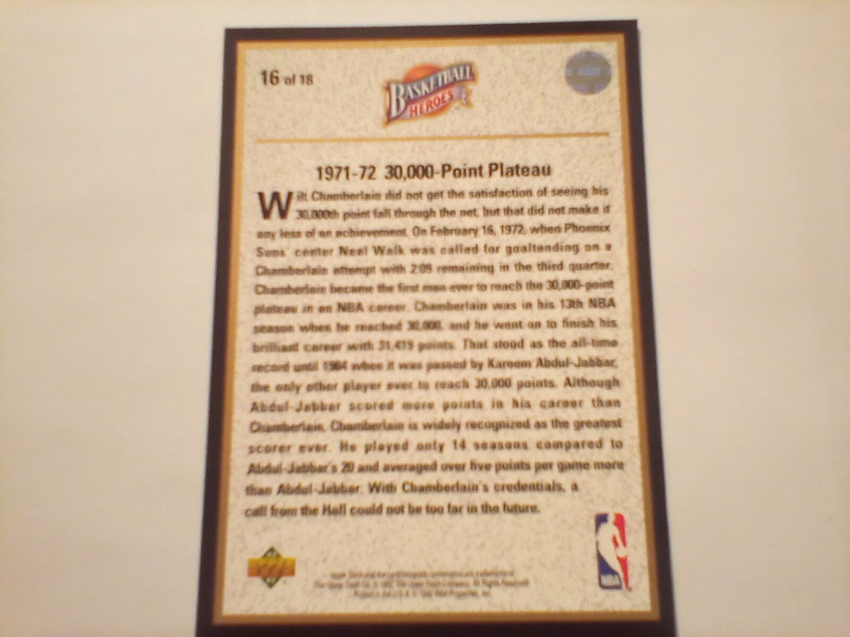 92-93 Upper Deck Wilt Chamberlain Basketball Hero's # 16 | eBay 92-93 Upper Deck Wilt Chamberlain Basketball Hero's # 16 | eBay