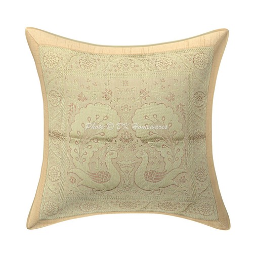Copricuscino da lancio broccato bohémien 30x30 cm pavone indiano set di 5 cuscini - Foto 3 di 6