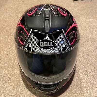 Women's Graphic Bell Zipper Motorcycle Bike Helmet Pink Size
