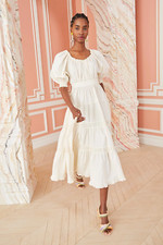 Ulla Johnson Colette Midi Dress S 6 Women's Casual Off Shoulder Tiered NEW 37956