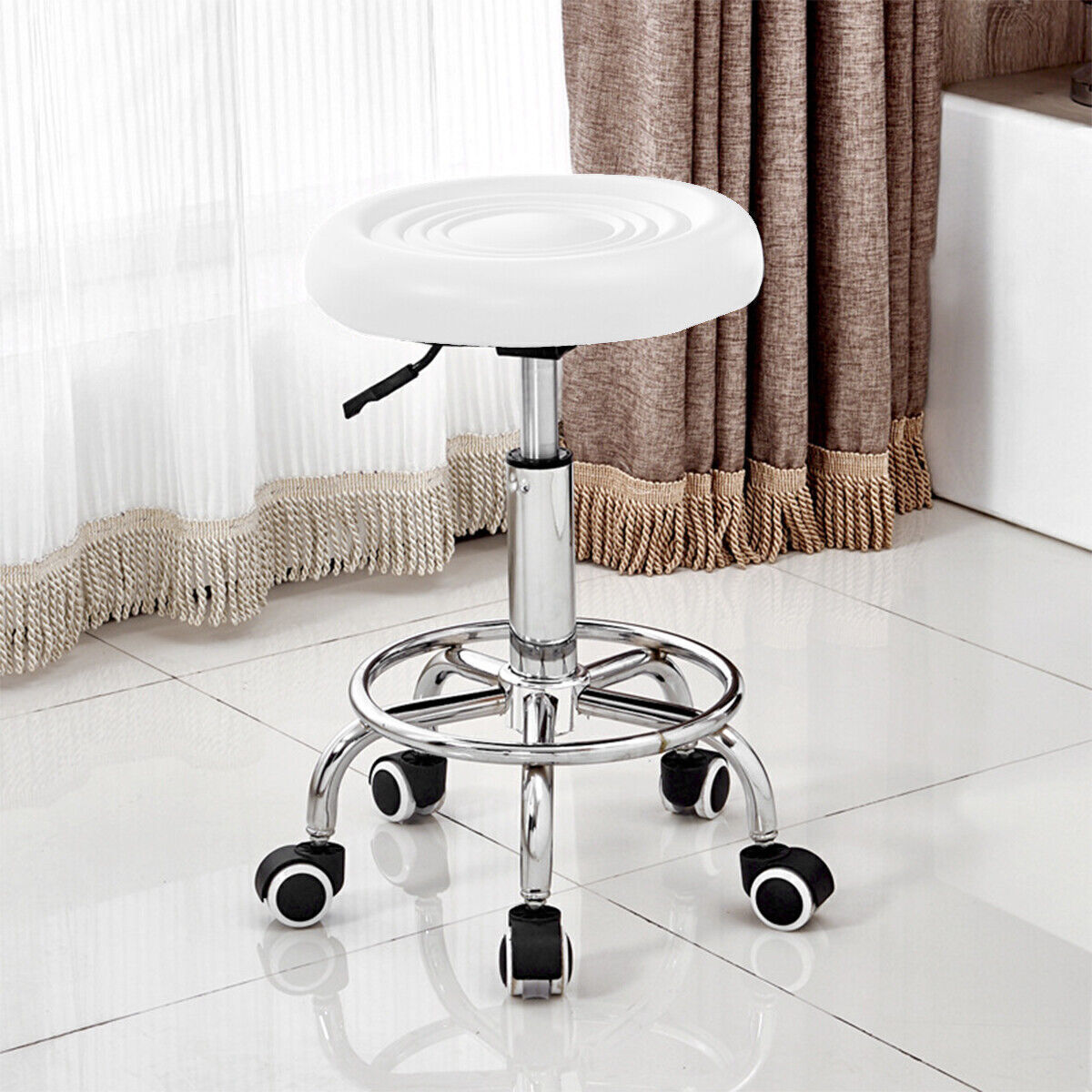 Rollhocker Arbeitshocker Drehhocker Kosmetikhocker Praxishocker 360° Beweglich .