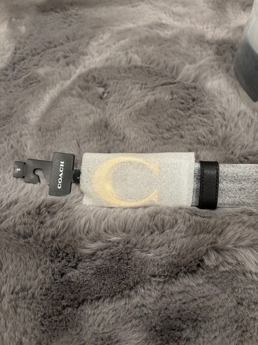 *NEW* Coach Black Signature Gold Buckle Leather Belt S - Picture 3 of 7