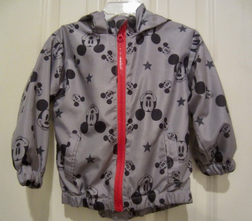 Chaqueta cortavientos con cremallera Disney Mickey Mouse para niños pequeños 2T con orejas con capucha Mickey - Imagen 2 de 5