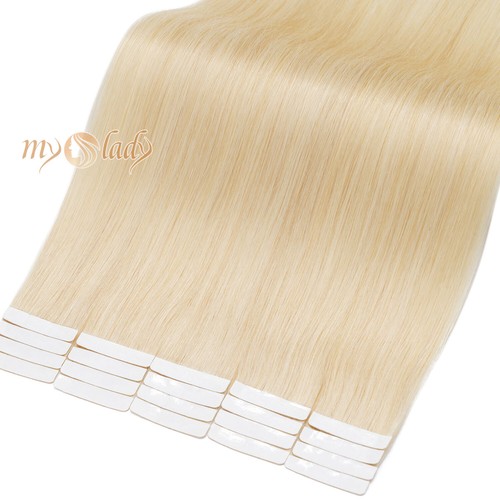Invisible Tape in Hair Extensions 100% Remy Human Hair Skin Weft Balayage GREY M - Picture 20 of 106