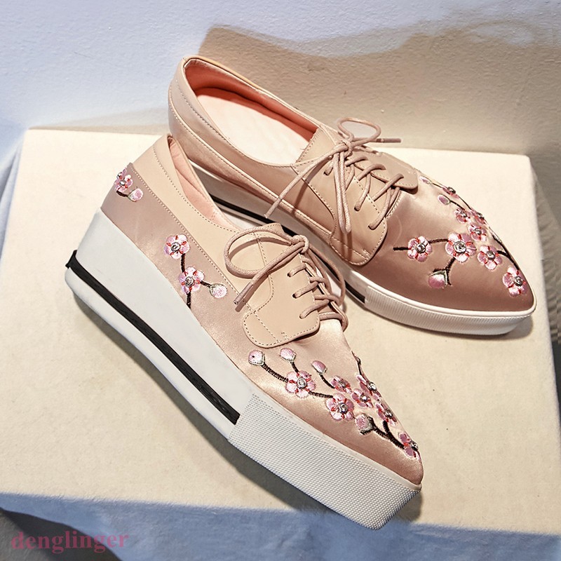 femmes Floral Lace Lace Lace Up Creeper Wedge Heel chaussures US Taille Leather Loafer NEW Korean fbb669 femmes Floral Lace Lace Lace Up Creeper Wedge Heel chaussures US Taille Leather Loafer NEW Korean fbb669