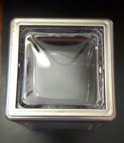 2- Square Clear Glass Silver Band Vase Cube Centerpiece 3 X 3 x 4" Wedding Decor - Picture 13 of 13