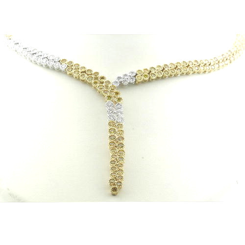 8.50ct Fancy Intense Yellow Diamonds Necklace 18K All Natural 61 Grams Real Gold - Picture 2 of 3