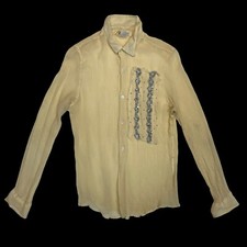Vintage COMME DES GARCONS Ivory Sheer Button Up Sequin Shirt SILK Italy