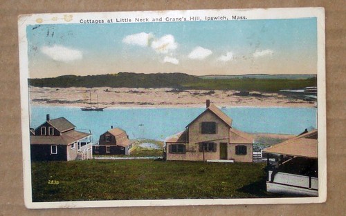 Ipswich Massachusetts MA Cottages Little Neck Cranes Hill Vtg Postcard
