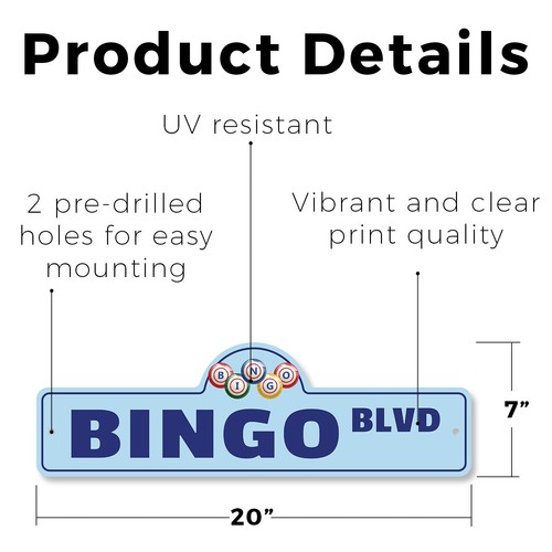 Bingo (3er Pack) Kunststoff Straßenschild Kreuzung Warnung Vintage rustikal Vorsicht - Bild 2 von 12