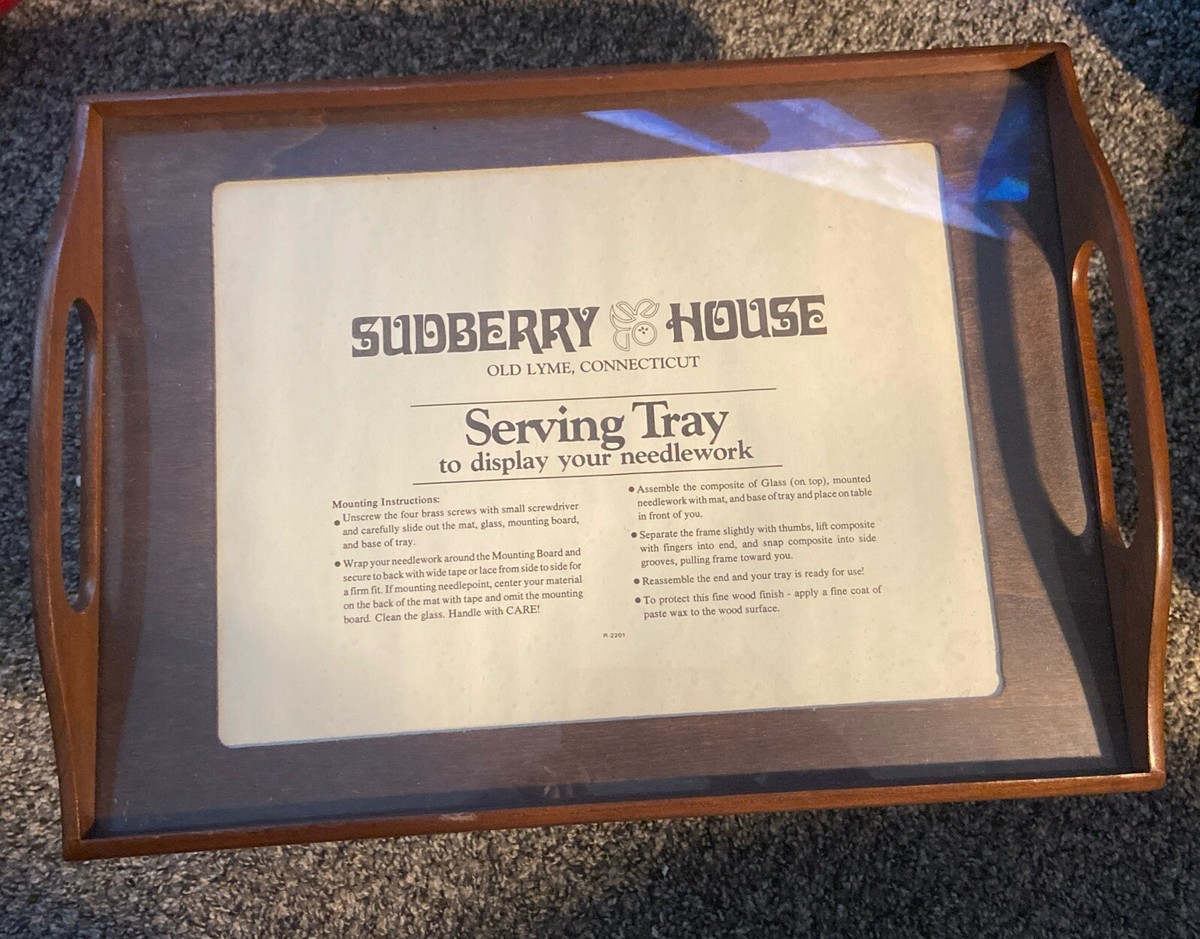 Sudberry House Wooden Display Serving Tray Needlepoint Craft 
