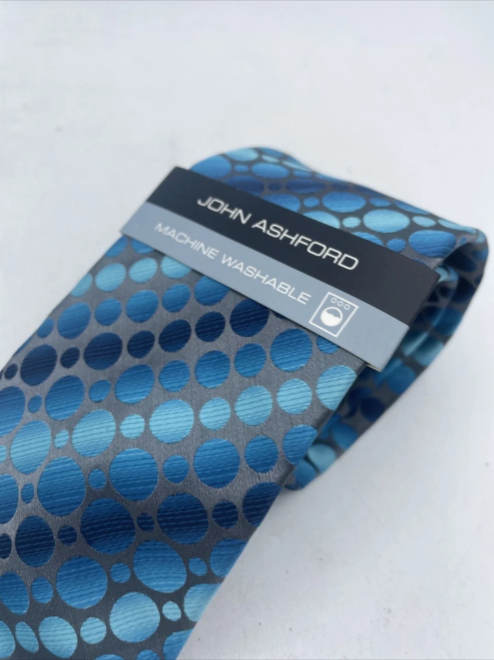 Corbata a lunares John Ashford azul carbón talla única FN135224 hecha a mano 3,25" de ancho  Foto 3 de 4