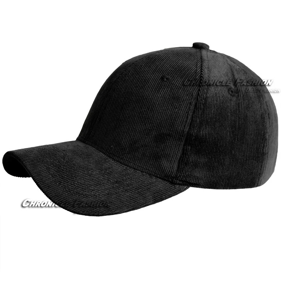 Gorra de béisbol de pana sombrero de papá ajustable suave vintage curvado billete liso clásico Foto 2 de 4