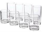 Classic 8-piece Acrylic Plastic Clear -4 12-ounce and 16-ounce Tumblers USA made