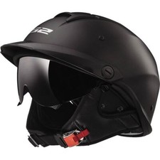 LS2 Rebellion Half Motorcycle Helmet | Matte Black | DOT Certified