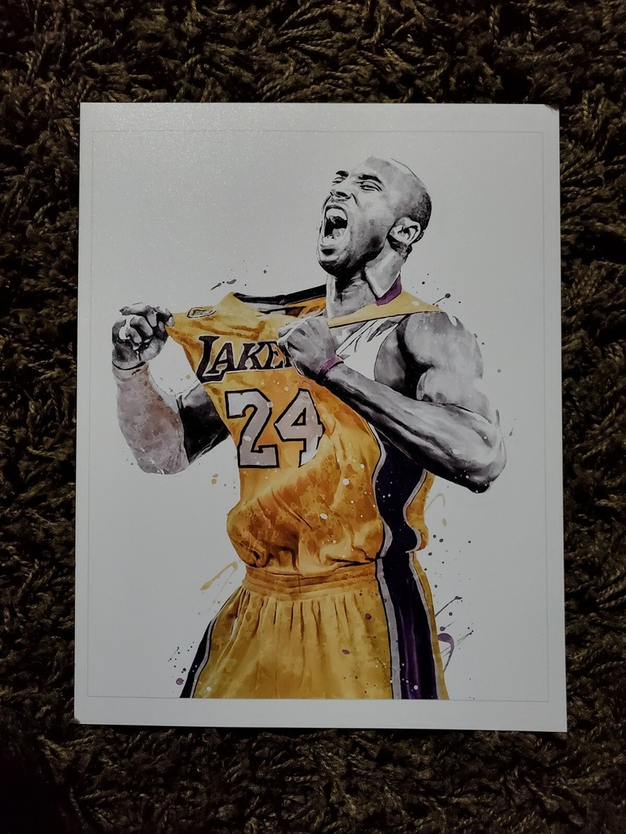 KOBE BRYANT LOS ANGELES LAKERS Art Print Photo Rare 8