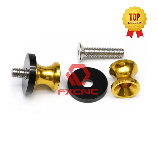 Gold 8mm Swingarm Sliders Spools Stand Bobbin For GSX-R600 92-14/GSX-R750 97-14 - Foto 6 di 9