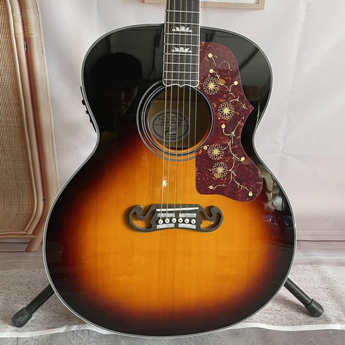 Sunburst J200 Acoustic Guitar Solid Spruce Top Rosewood Fretboard Gold Hardware - Picture 3 of 9