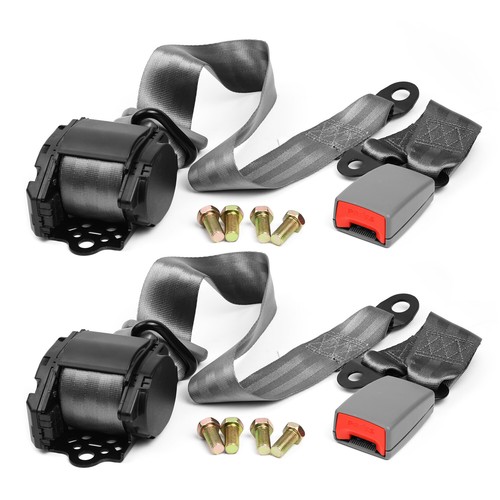2Pack Universal Lap Seat Belt 3 Point Adjustable Retractable Car Safety Belts - Picture 12 of 16