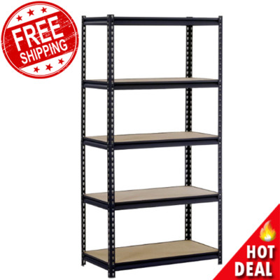 48W X 24D X72H Muscle Rack 5-Shelf Black Steel Shelving Garage Storage New 100% 48W X 24D X72H Muscle Rack 5-Shelf Black Steel Shelving Garage Storage New 100%