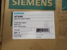 New Siemens HF364N 200 amp 600 volt Fusible 3 Phase Indoor Disconnect DIS1229