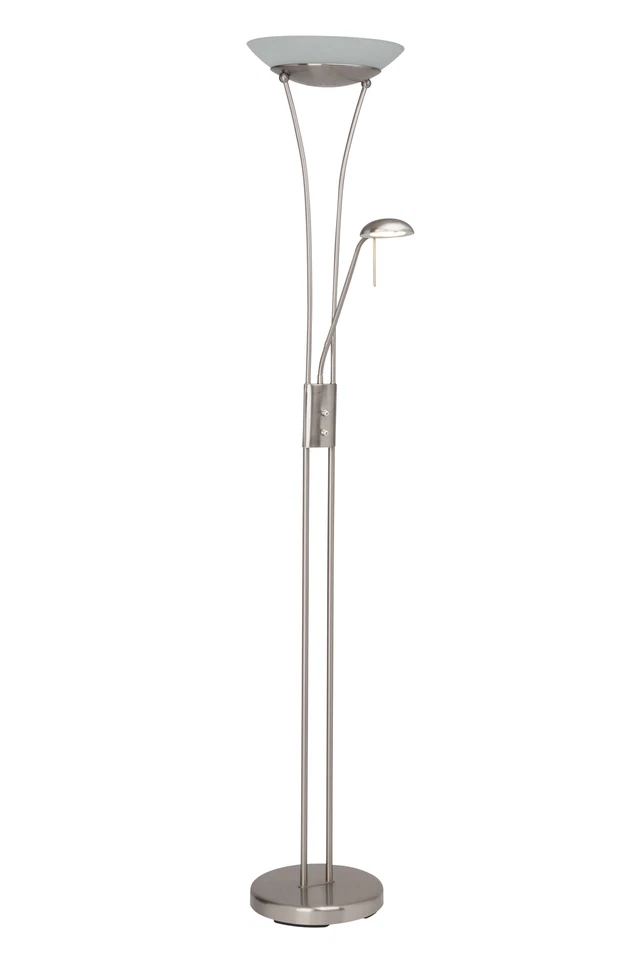 LED Decken Fluter Stand Steh Leuchte mit Dimmer und Lesearm Wohnzimmer - Bild 4 von 4