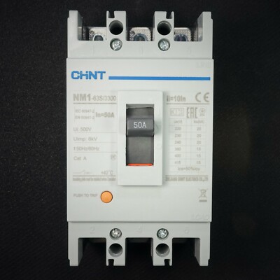 NEW Molded Case Circuit Breaker MCCB 3 Pole 50 Amp 3P 50A 415VAC