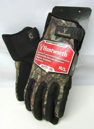 Huntworth Battalion Heavyweight Camo Gloves Microban Tech Series Thinsulate M/L  - Picture 2 of 5