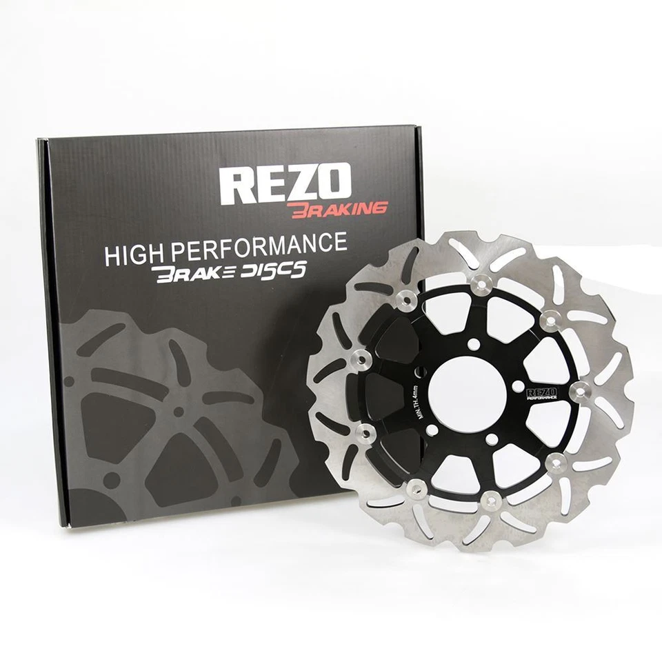 Par de discos de rotor de freno delantero ondulado Rezo para Suzuki SV 650 S 03-12 Foto 2 de 4