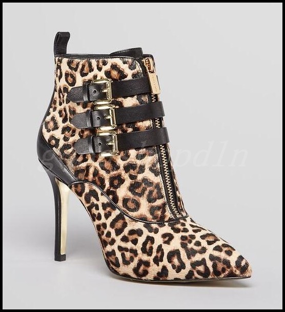 Sexy Mujer Leopardo De Gamuza Puntera Puntiaguda Botas al Tobillo zapatos De Taco Alto hebillas de múltiples Sexy Mujer Leopardo De Gamuza Puntera Puntiaguda Botas al al al Tobillo zapatos De Taco Alto hebillas de múltiples 12ac25